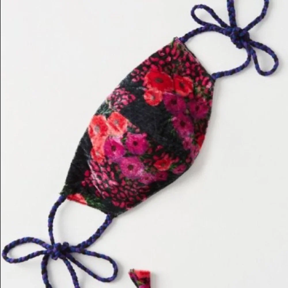 Roopa Pemmaraju Velvet Tie-Back Reusable Face Mask Anthropologie